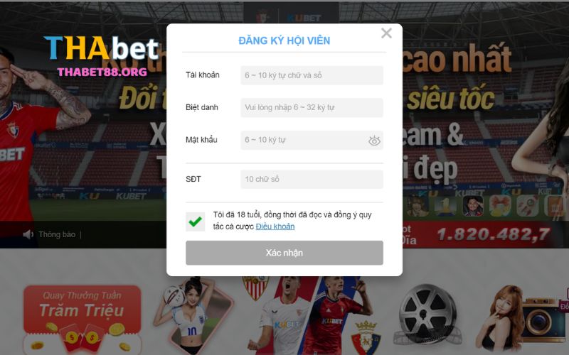 Hướng dẫn anh em chi tiết quy trình đăng ký Thabet mới nhất